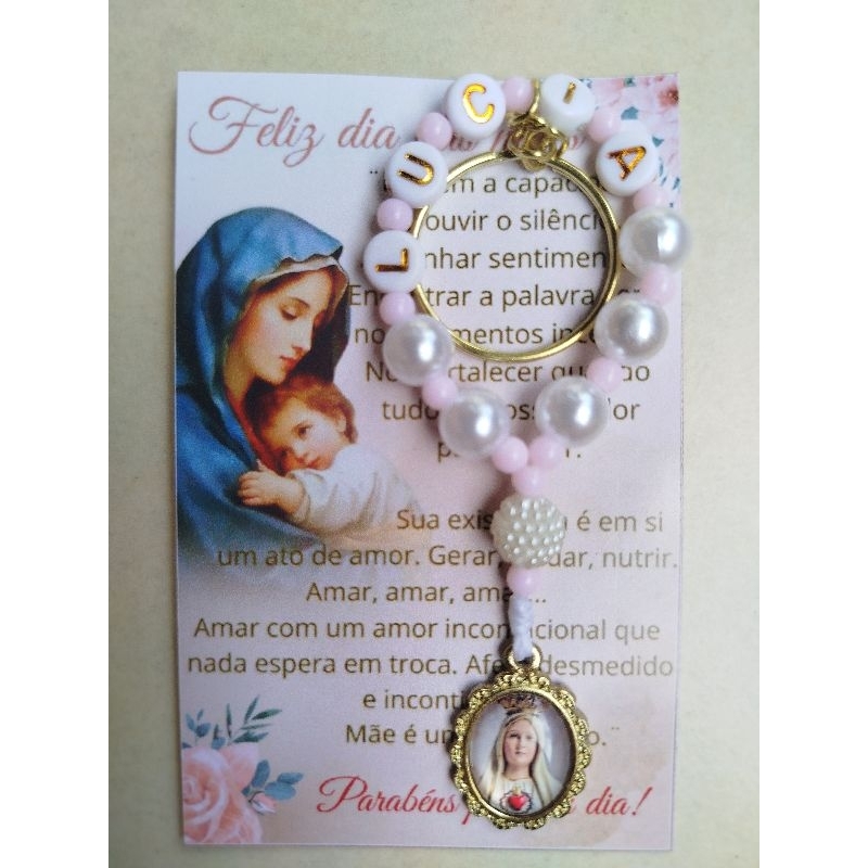 lembrancinha mini terço personalizado, lembrancinha dia das mães, kit lembrancinha dia das mães mini terço personalizado