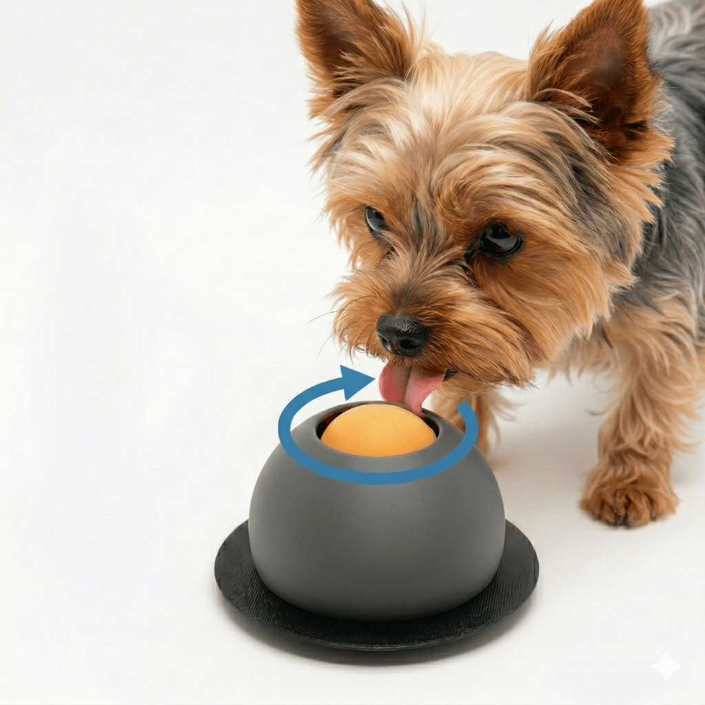 Lambedor Pet Comedouro de Lamber Interativo Bolinha Giratória Brinquedo para Cachorro Gato Alimentar