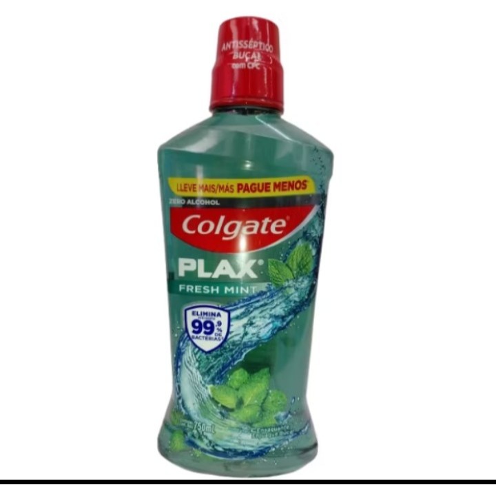 Enxaguante Antisséptico Bucal Colgate Plax Fresh Mint Sem Álcool 750ml