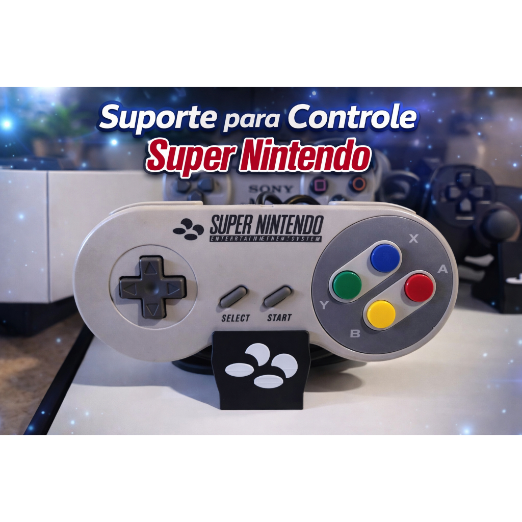 Suporte para Controle Super Nintendo SNES Porta Controle Gamer Retrô Organizador Controle Antigo gamers pc ps5