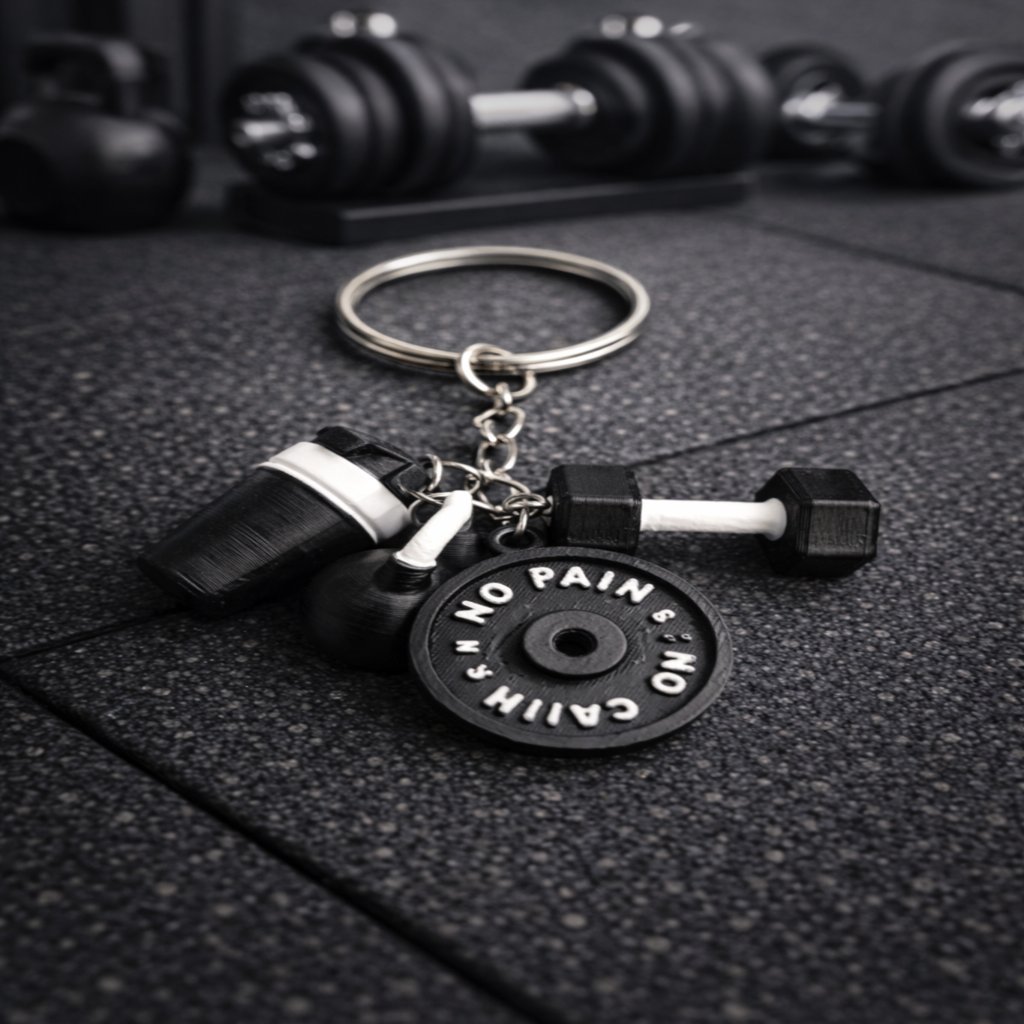 Chaveiro Academia /CrossFit Fitness - 3D Personalizado - Halter  - Anilha - Kettlebell - Shaker - Presente Criativo