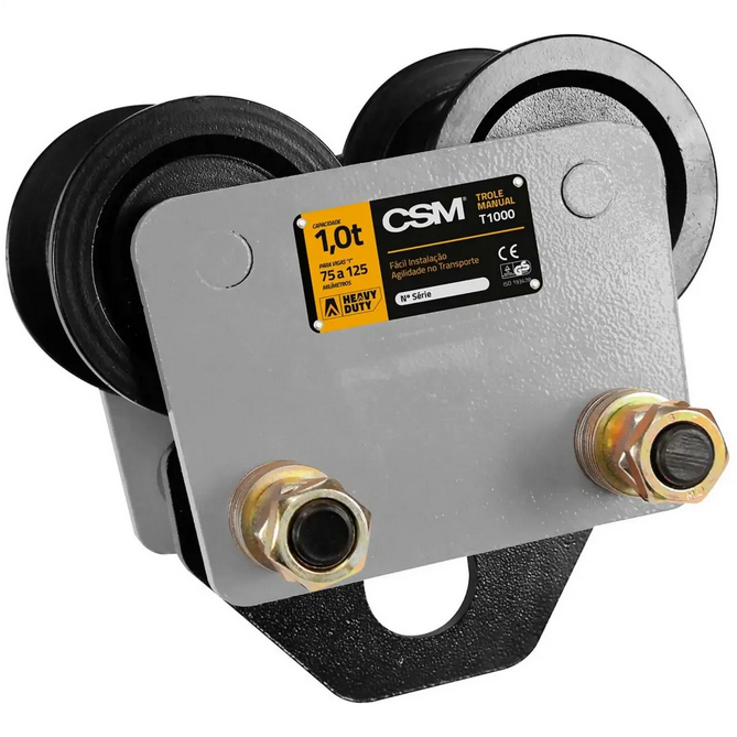 Trole Manual CSM para Talha 1000kg Carro Trolley Ajustável para Viga
