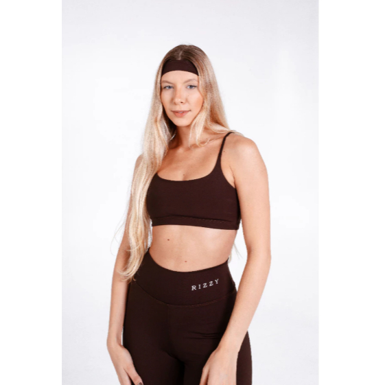 Top Fitness Feminino Academia Alta Sustentação Bojo Poliamida Reforçado Zero Transparência Brownie