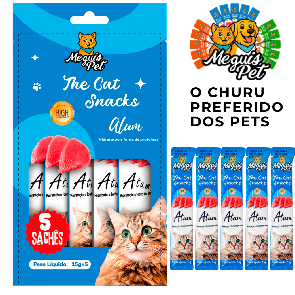 Petisco Churu Snack Cremoso MeguisPet p/Gatos Atum
