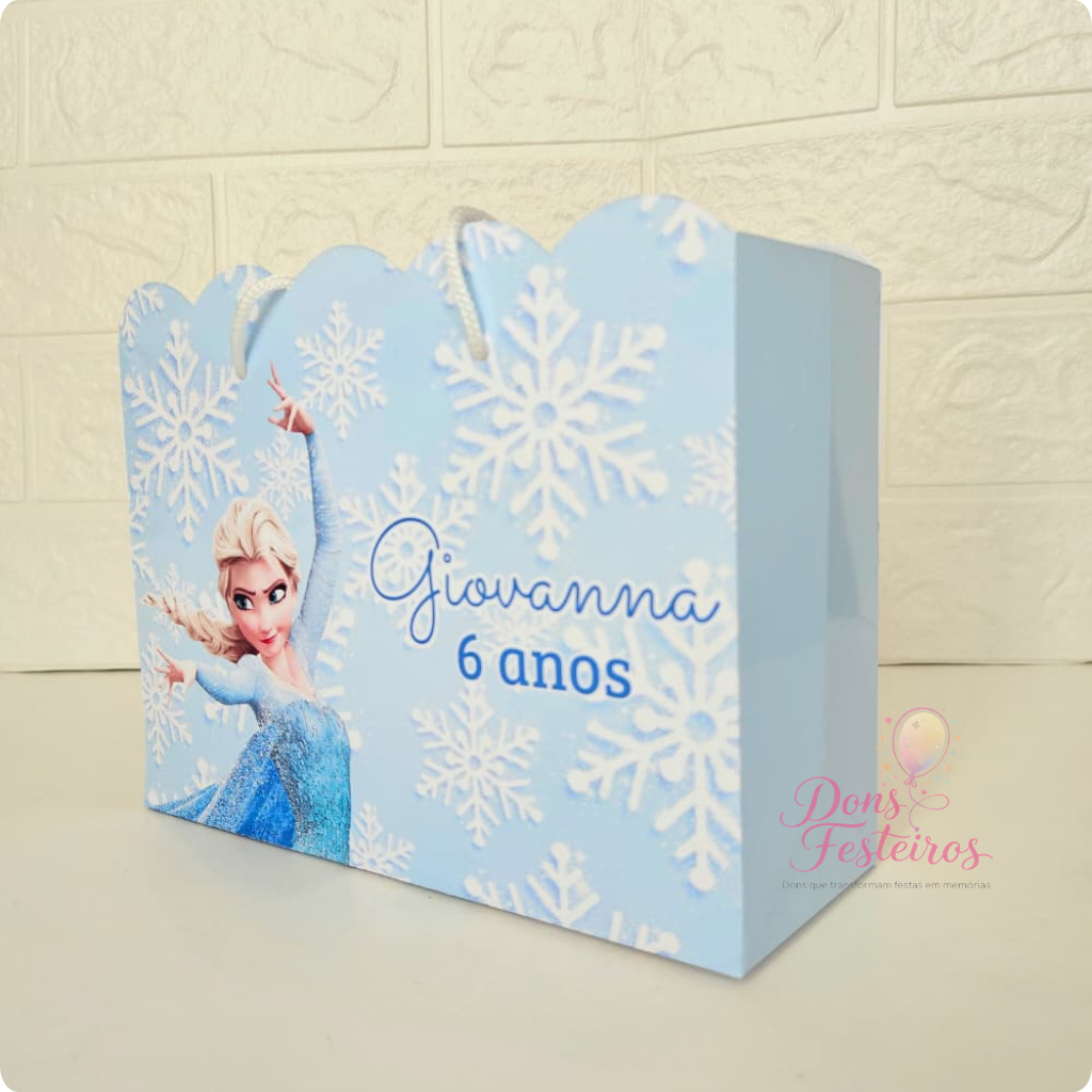 Sacolinha Personalizada Frozen Elsa para Lembrancinhas | Festa Infantil| Kit 05 10 15 20 25 unidades