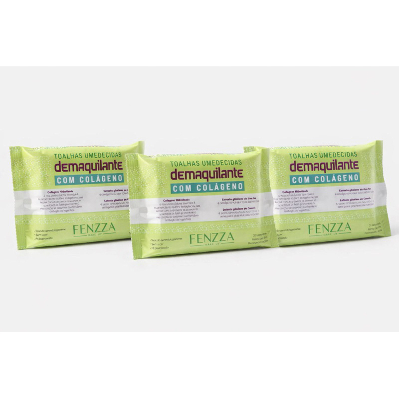 Kit 3 Lenços Demaquilantes Água Micelar Fenzza