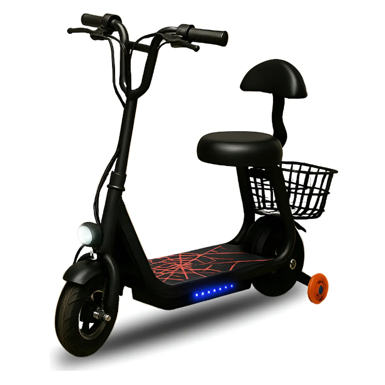 Patinete Elétrico Infantil Com Banco Assento de 350W 18KMH 10KM 50KG 8 Inch Pneus