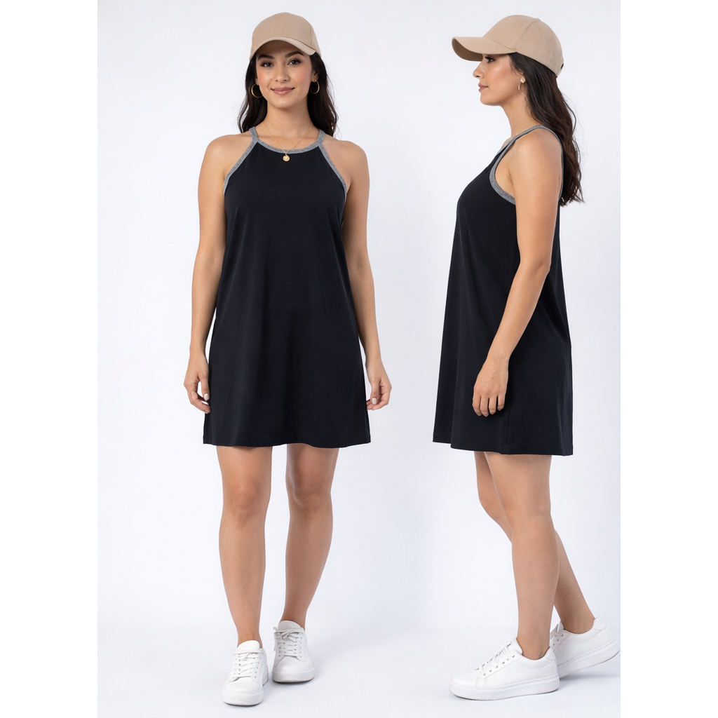Vestido Feminino 100% Algodao Tendencia Fresquinho Sem Mangas Passeio Liso Soltinho Alcinha Soltinho