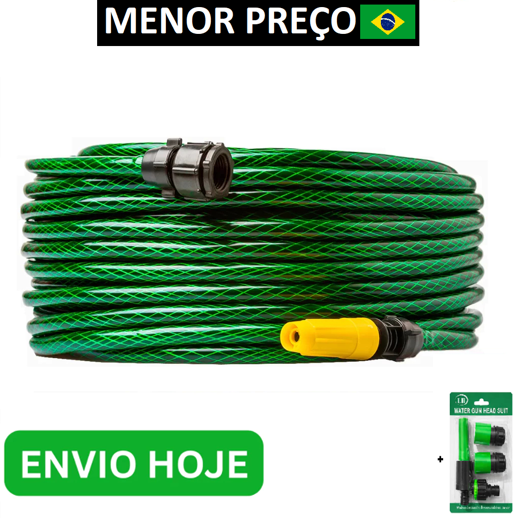 Mangueira Jardim Trançada Anti-Torção Metros Completa Com Esguicho Limpeza Quintal - Oferta em Oferta na Shopee