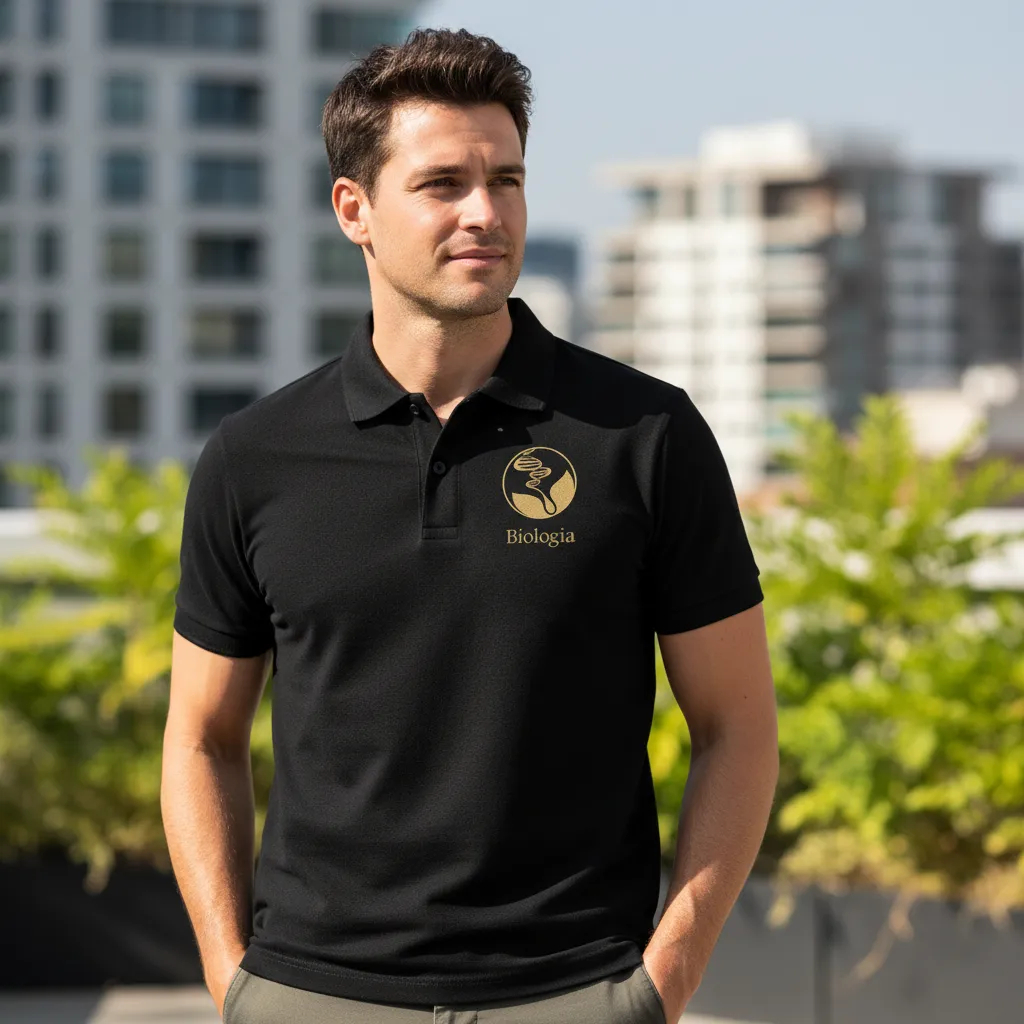 Camiseta Pólo BIOLOGIA Masculina em Piquet Estampa em Silk Screen Exclusiva para Você ficar mais Elegante