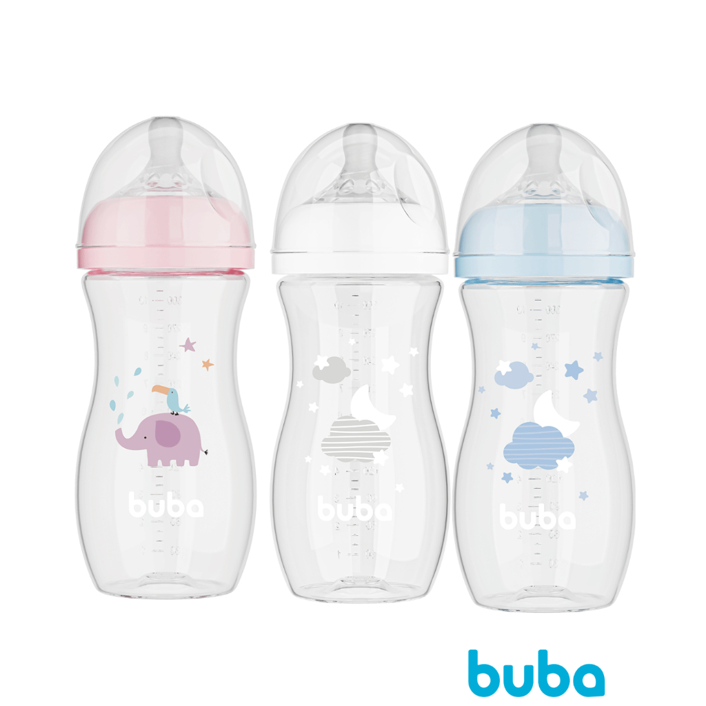 Mamadeira Easy Flow 330ML +4m Bico Ultrasoft Silicone Anti Vazamento Anti Colica Bebe Buba