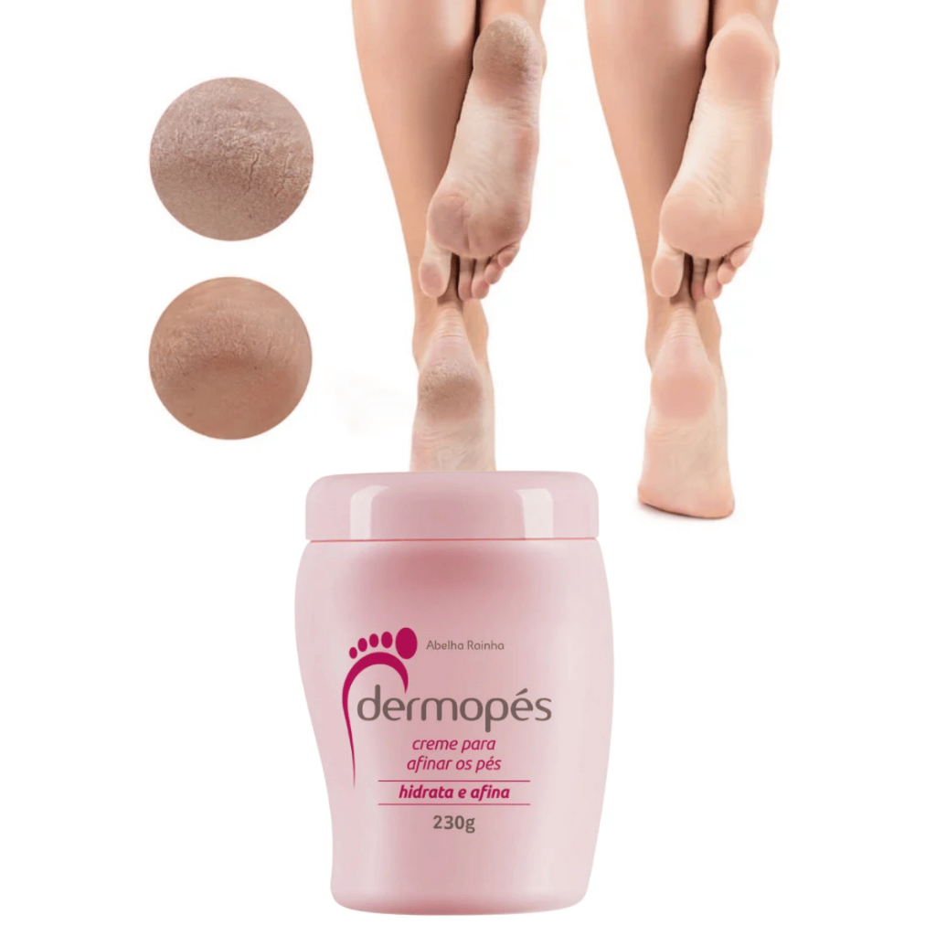 Creme Para Afinar Os Pés Hidrata e Afina Dermopés Abelha Rainha 130g Calosidade Creme para os Pés
