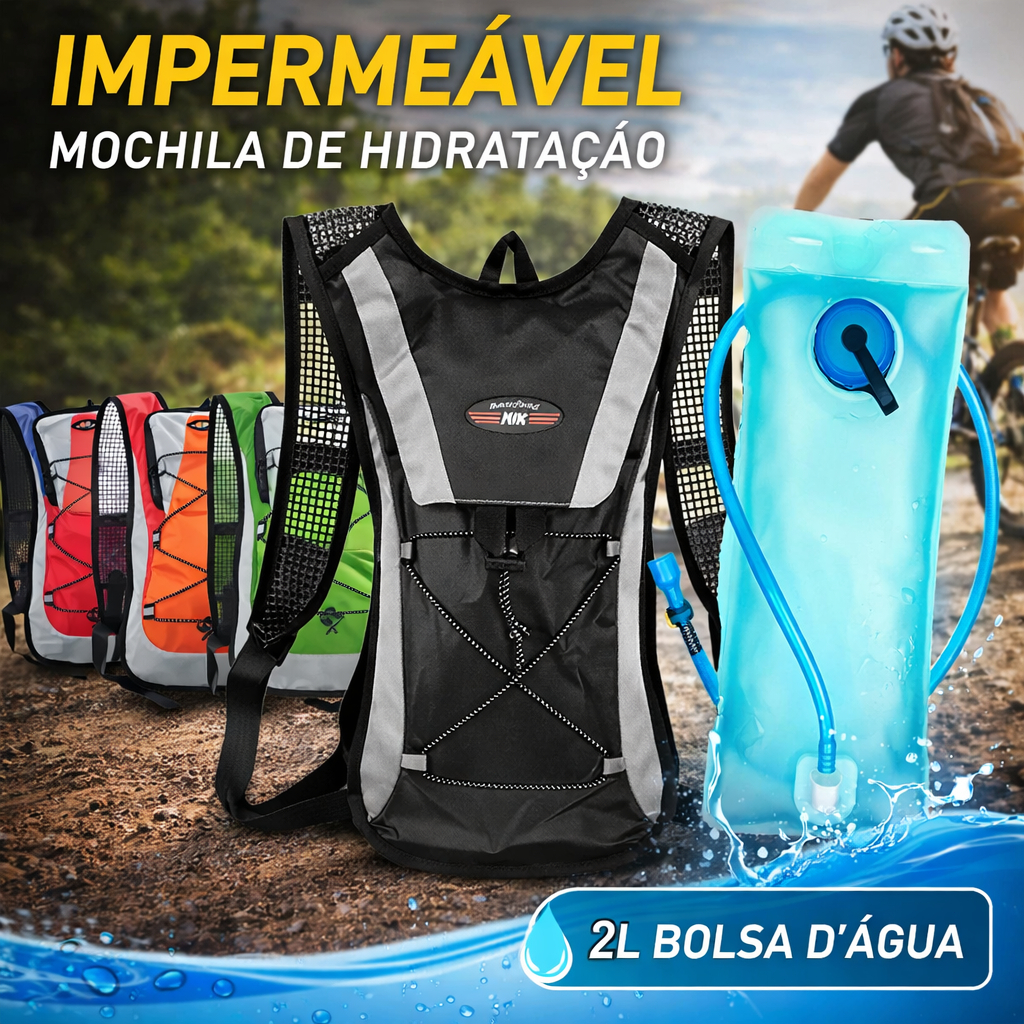 Mochila Hidratacao Bike Impermeavel Com Bolsa D'agua 2L Mtb em Oferta na Shopee