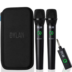 Kit Microfones Sem Fio Duplo Dylan Dc3000 Profissional Plug and Play Portatil P10