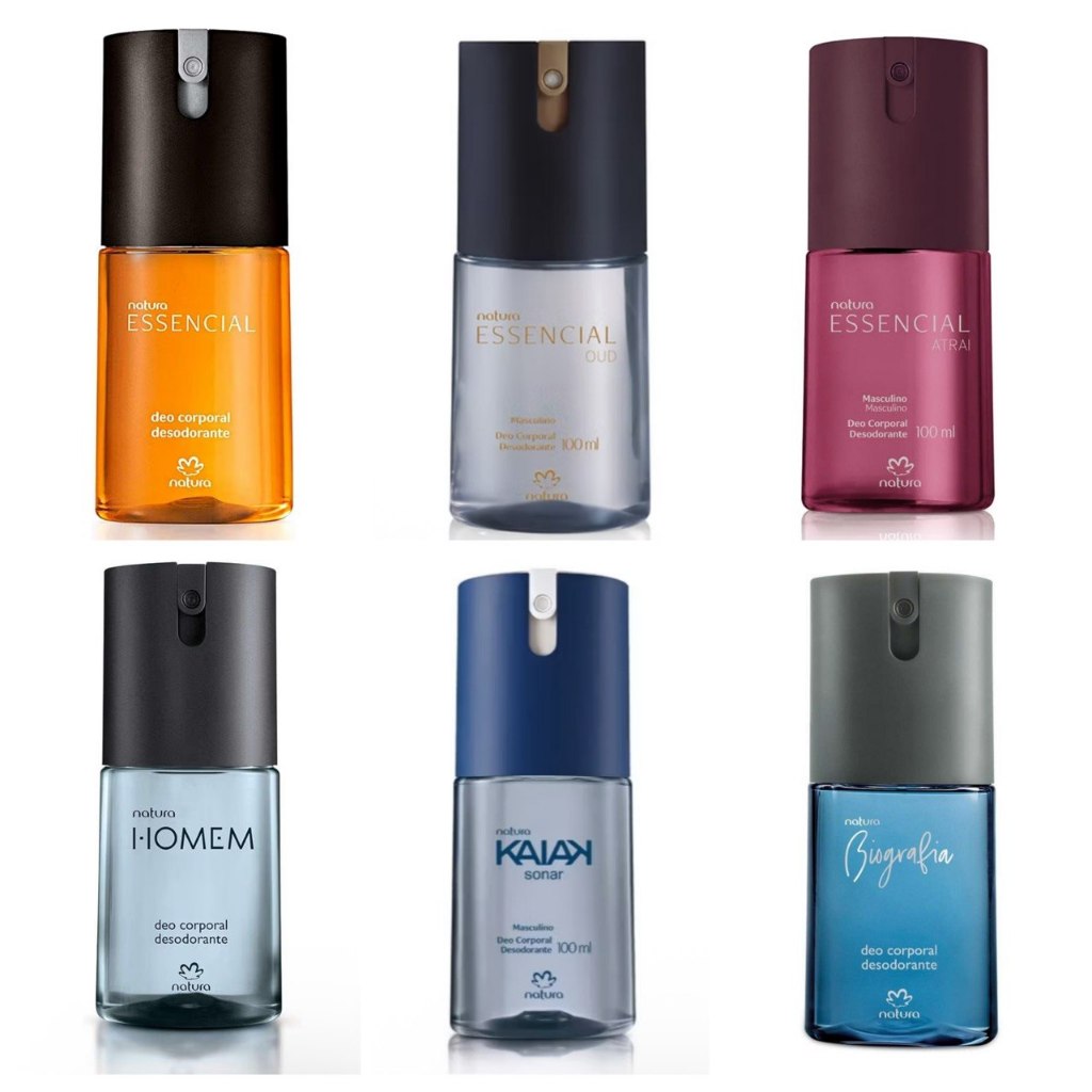 Desodorante corporal masculino Natura 100ML - Deo corporal(Essencial tradicional,Oud, Atrai. Kaiak,Biografia, Homem).