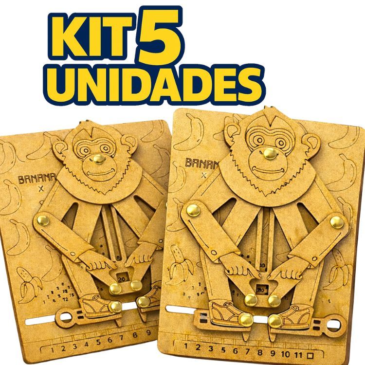 Kit 5 Brinquedo Educativo Macaco da Multiplicação Tabuada Material Pedagógico Didático Matemática