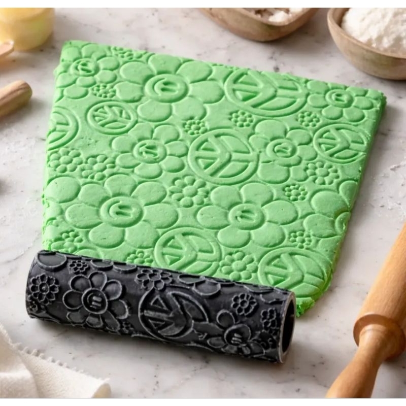 Confeitaria Molde Textura Rolo Marcador Carimbo Bolo Doces Decoração Arte