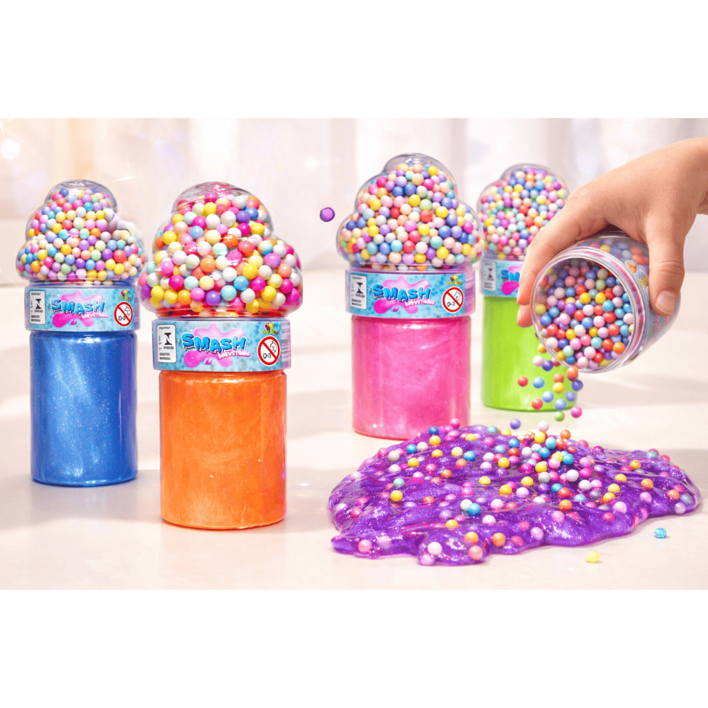 Slime Glitter Fofo Brilhante Sorvete com Bolinhas Colorido ASMR Sensorial Massinha Geleca Infantil