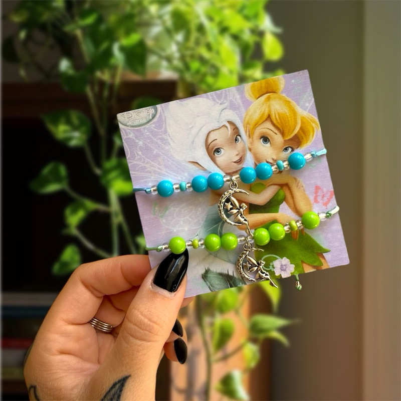 Kit Pulseiras Fadas Encantadas – Verde e Azul, Magia, Amizade e Conexão Especial Irmandade