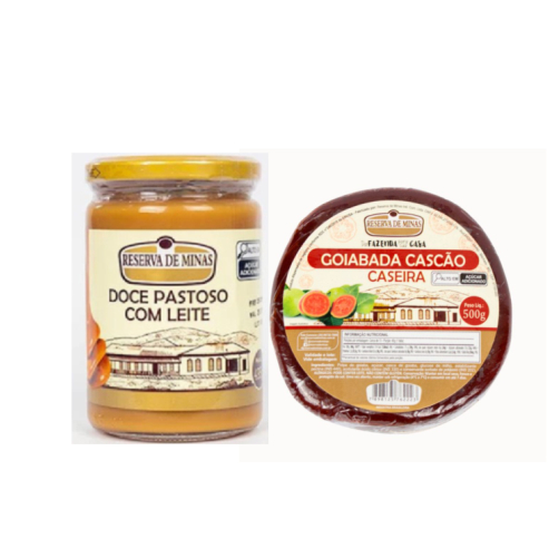 COMBO Doce Pastoso com Leite Reserva de Minas 650g + GOIABADA CASCAO 500g MAIS VENDIDO