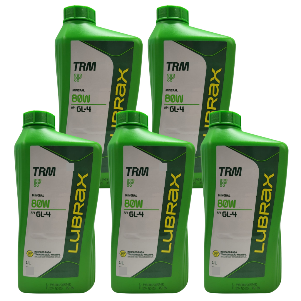 5 litros Oleo 80 Cambio Diferencial Lubrax TRM 4 SAE 80W API GL-4 Frasco 1 Litro Cambio ZF - Mercedes Benz Fiat