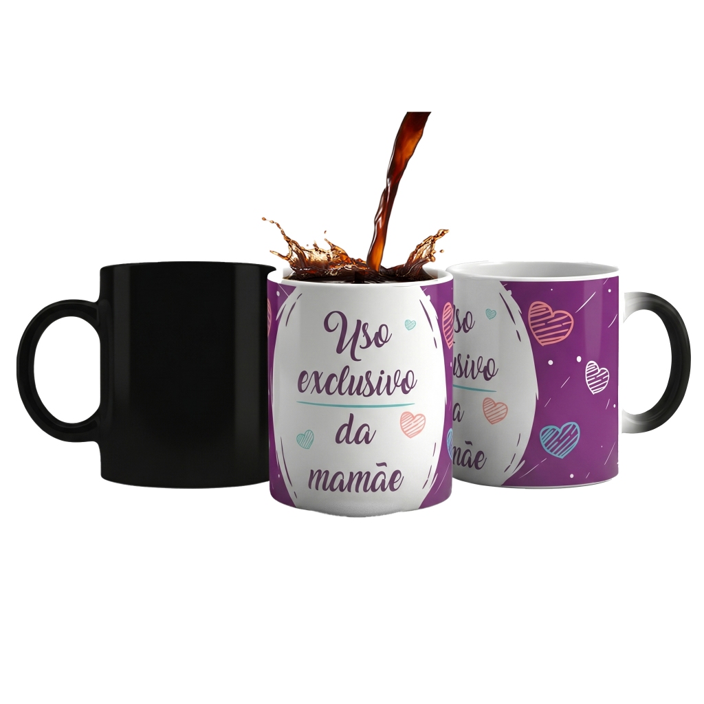 Caneca Mágica Presente Dia das Mães Surpresa Uso Exclusivo da Mamãe Criativo Achadinhos