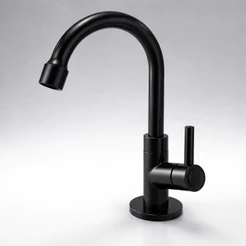 Torneira Cozinha Parede 2194 ABS Black C-100 Bica Movel 1/4 Volta Preta Premium Casa Agile