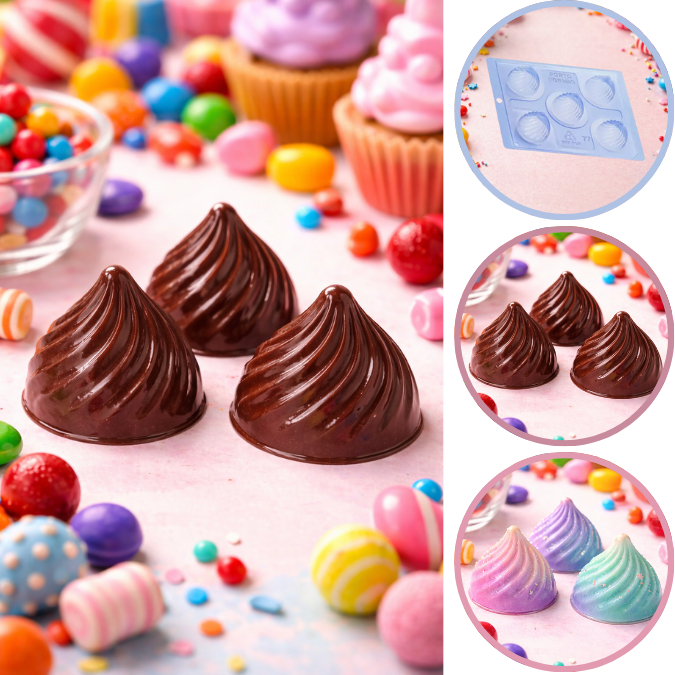 1~5 Forma Suspiro Silicone Porto Especial 3 Partes P77 (CHOCO)