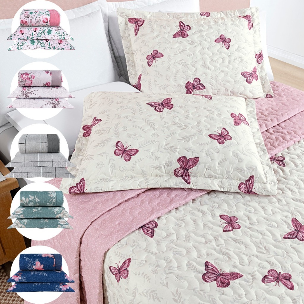 Cobre Leito Solteiro Casal Queen King 200 Fios Dupla Face 2 e 3 Peças Estampado Avere