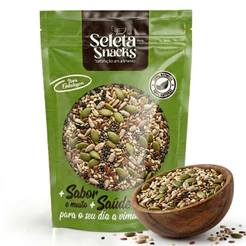 Mix de Sementes Premium 1kg |30% Abóbora, Chia, Linhaça, Girassol e Gergelim Rico em Fibras e Proteínas 100% Natural