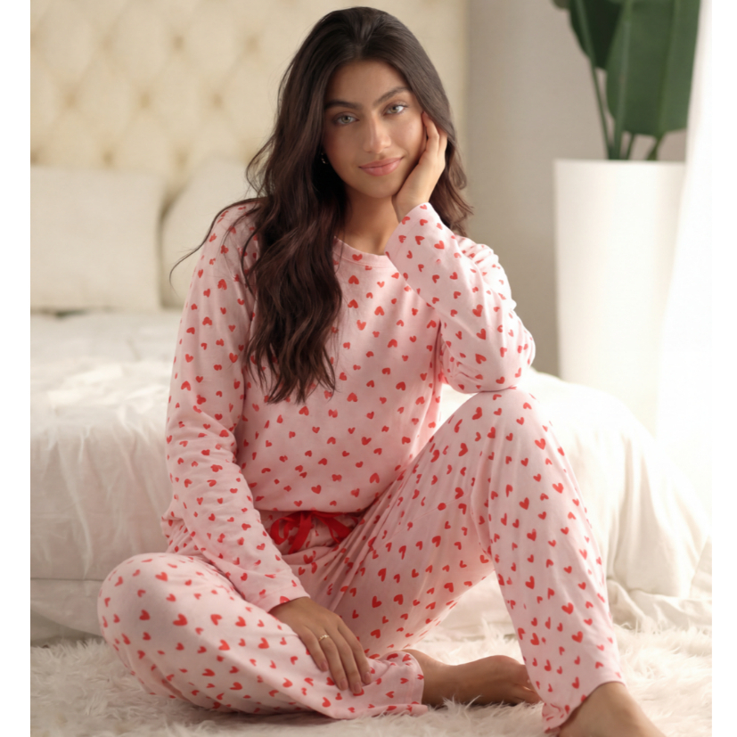 Pijama Feminino Inverno Pele de Pêssego | Conjunto Manga Longa