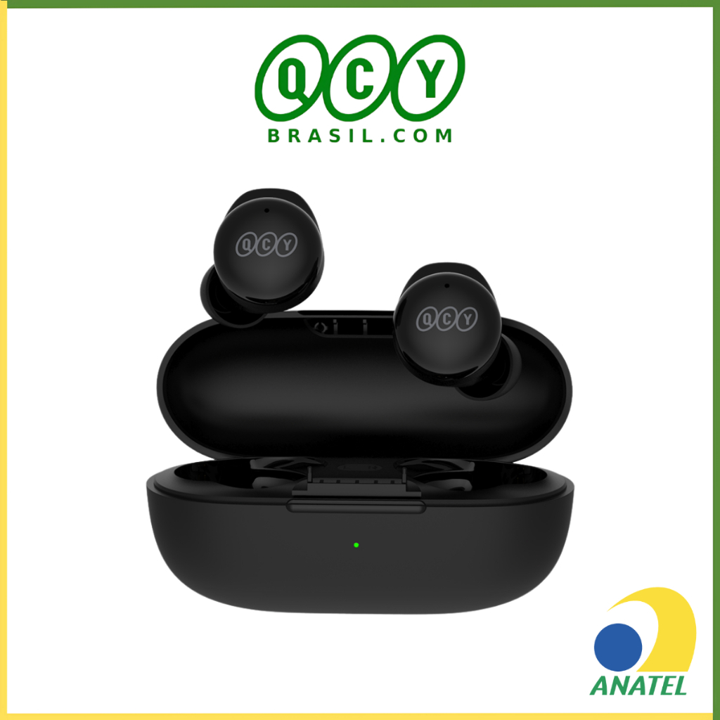 Fone de Ouvido QCY T17 Sem Fio Bluetooth 5.1 TWS Modo Game e Microfone ENC