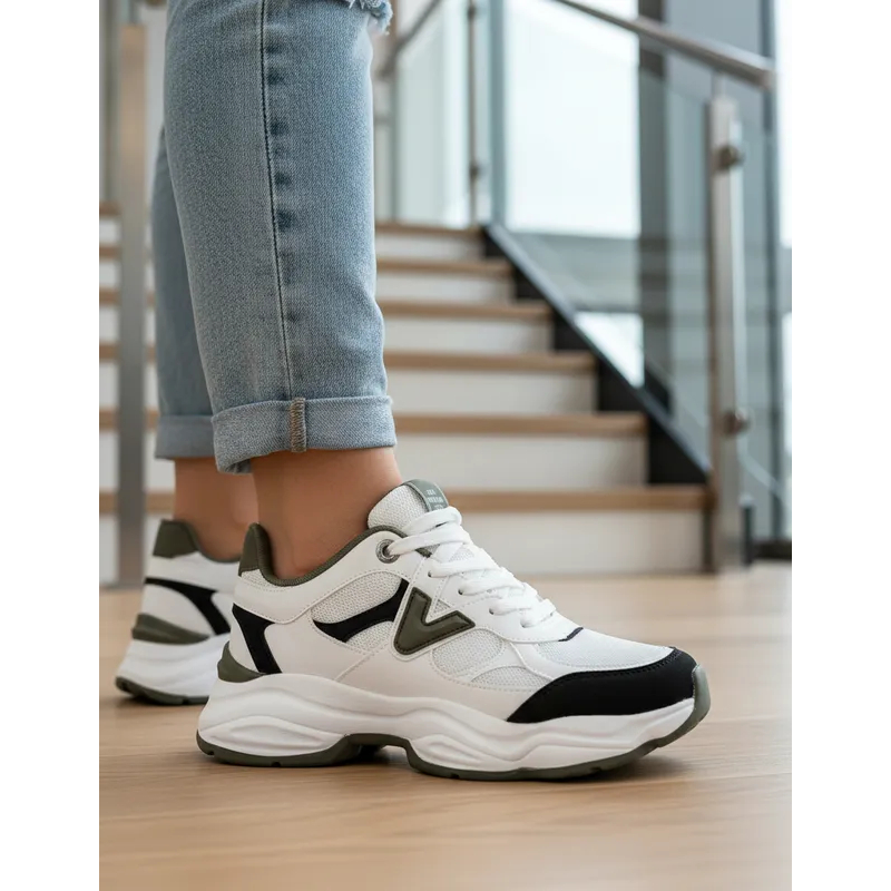 Tênis Feminino Via Marte Chunky Casual Preto/Branco