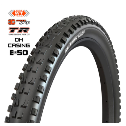 Pneu Bicicleta aro 27.5 Maxxis MINION DHF 27.5x2.50WT Dobrável 3CG/DH/TR/E50 Preto