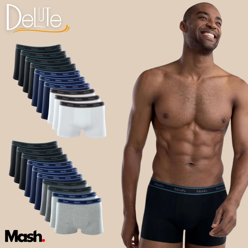 Kit 10 Cuecas Boxer Mash Masculina Original Confortável Macia Sem Costura Promoção Oferta