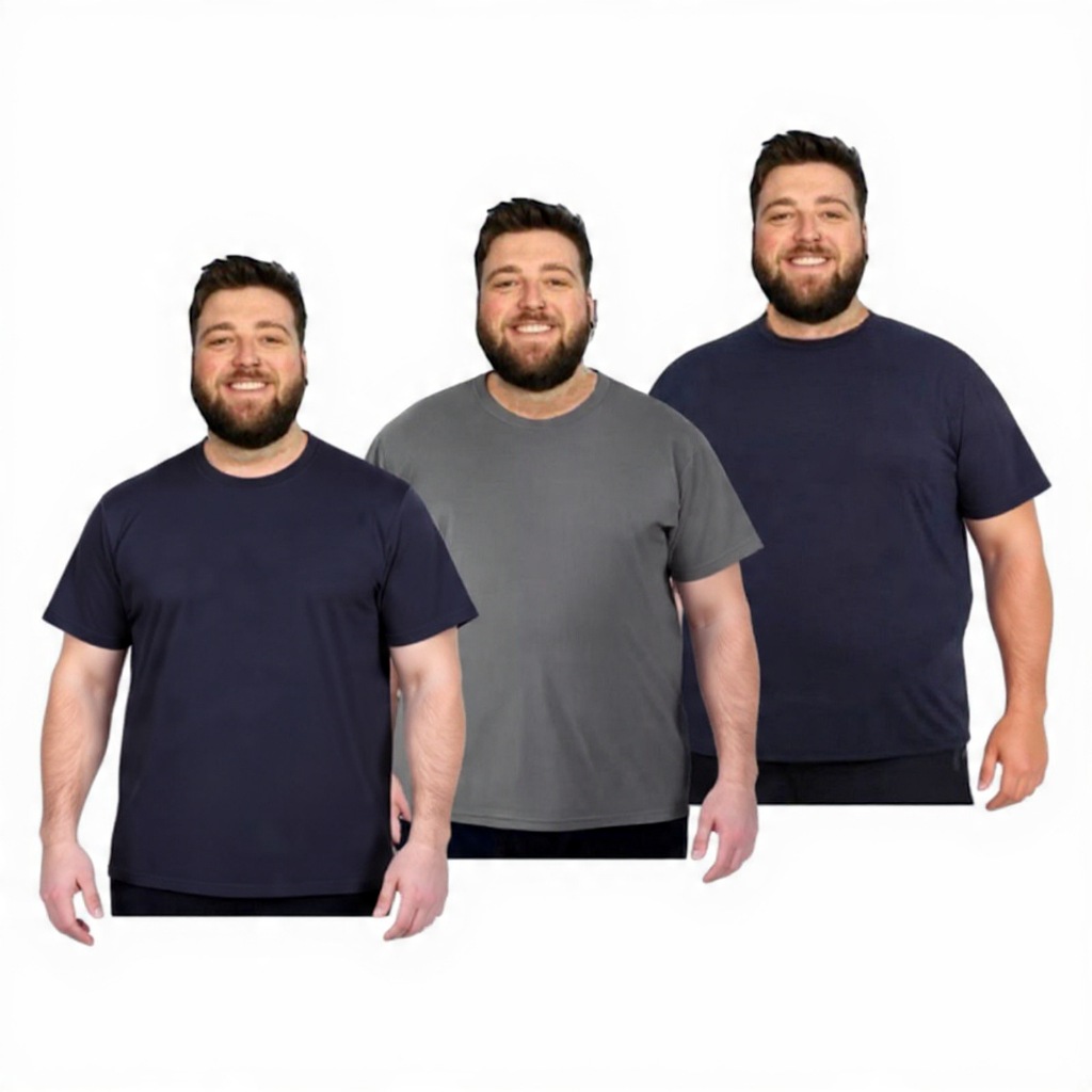 Kit 03 Camisa Plus Size térmica Manga Curta proteção solar Uv Camiseta Dry masculina academia