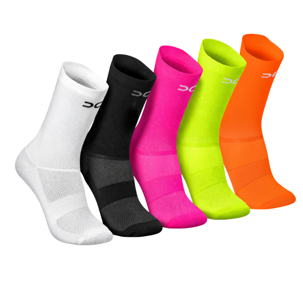 Kit Meia  Poliamida Cano Médio Corrida Triatlo Ciclismo Crossfit Academia Tam Unico 34 ao 39 Dry  Respirável Anti Bolha