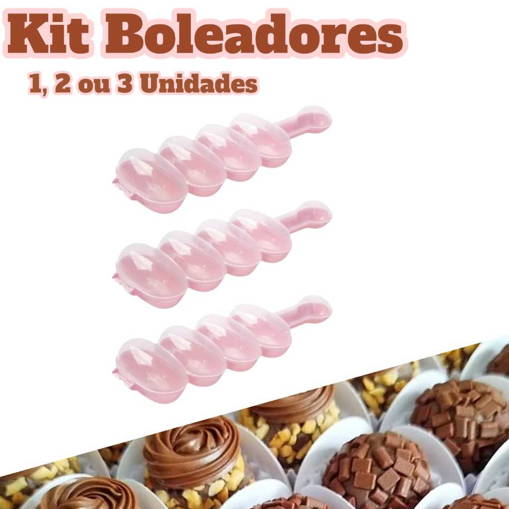 Kit com 1,2 ou 3 Boleadores de Brigadeiros Enrolador Modelador Beijinho Doce Arroz