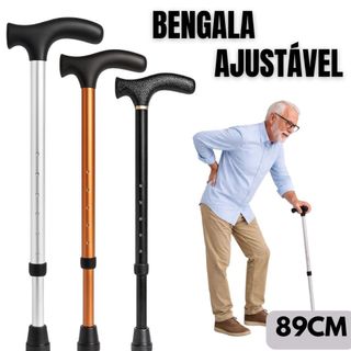Bengala ortopédica de alumínio ajustável regulável 6 níveis altura 53cm 89cm reforçada antiaderente Adulto idoso