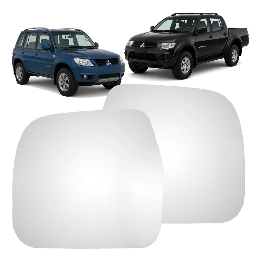Espelho Retrovisor L200 Sport Pajero TR4 2009 a 2014 Convexo Com Base
