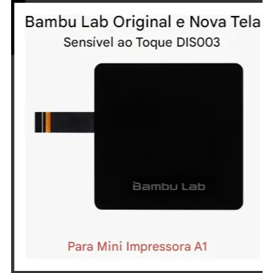 Tela Touch Bambu Lab A1 Mini Original Display LCD Reposição Impressora 3D Alta Sensibilidade Fácil Instalação Completa