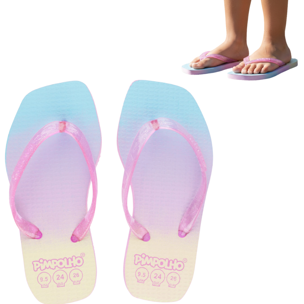 Chinelo Menina 24 ao 32, Cor Rosa da Pimpolho Chinelinho infantil Feminino Tamanhos 24 ao 32