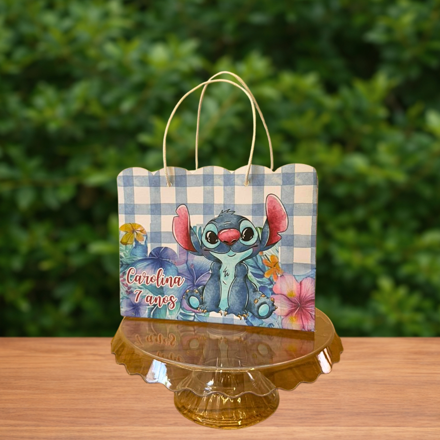 10 Sacolinhas Personalizadas Festa Stitch 2  - Lembrancinha (20x15x5cm)
