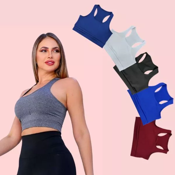 Kit 3 Tops Femininos para Academia, Musculação e Treino