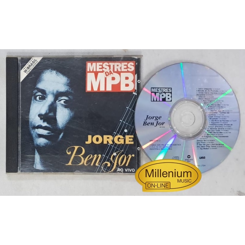 CD Jorge Ben Jor  Mestres Da MPB  Ao Vivo 1993 Original Gravadora Colecionador Ótimo Estado