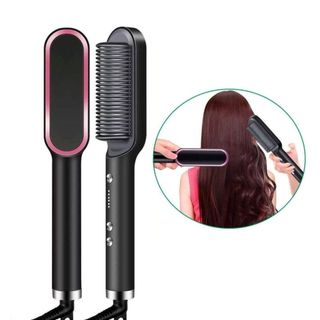 Escova Pente Alisadora Modeladora Elétrica 3 em 1 45w Todos os Tipos Cabelos Bivolt