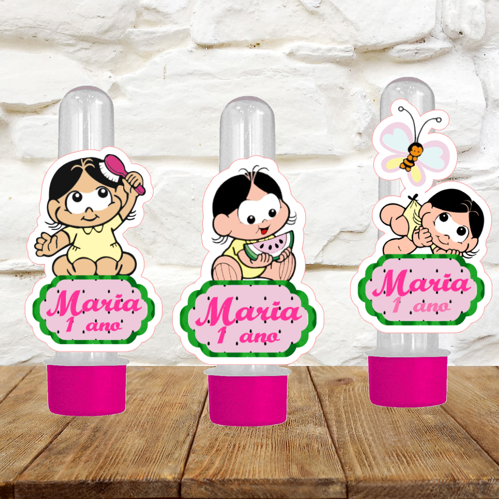 Kit Apliques para tubete, Magali Cute Baby, personalizados com nome e idade ( TUBETE NÃO INCLUSO)