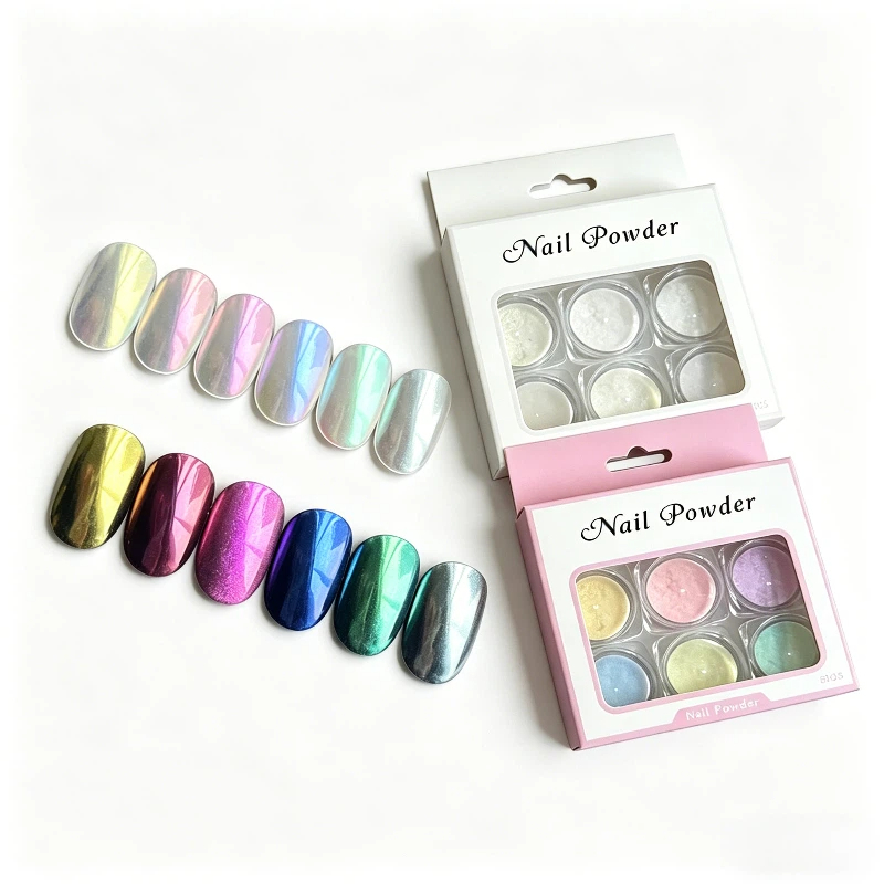 Kit 6/12 Potinhos De Glitter Pó Sereia Holográfico Decoração Para Unhas
