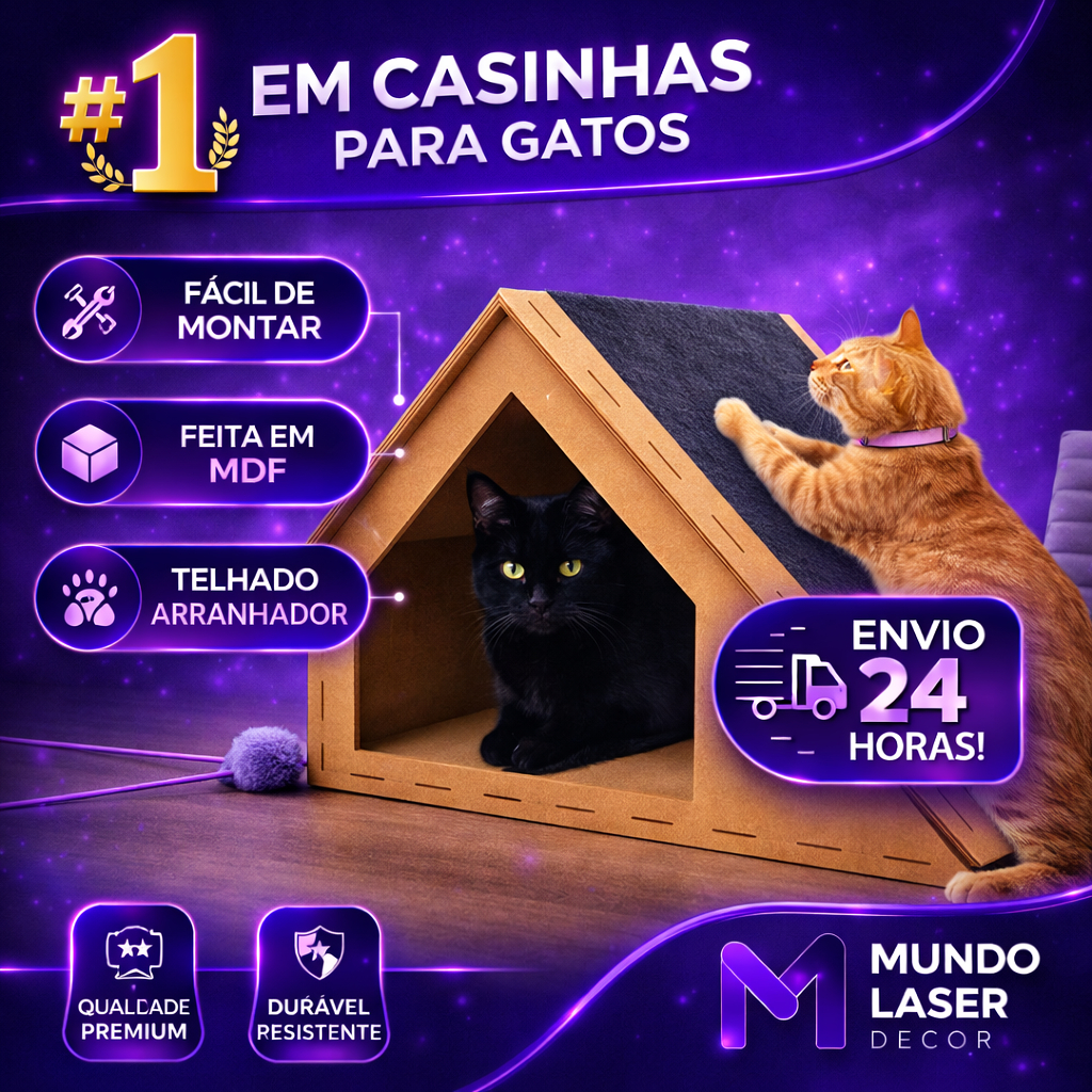 Arranhador MDF Playground Gato Casa Gato Brinquedo Carpete