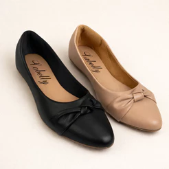 Kit 2 Sapatilhas Femininas Bico Fino com Laço Confortável Casual Elegante Moda 2026